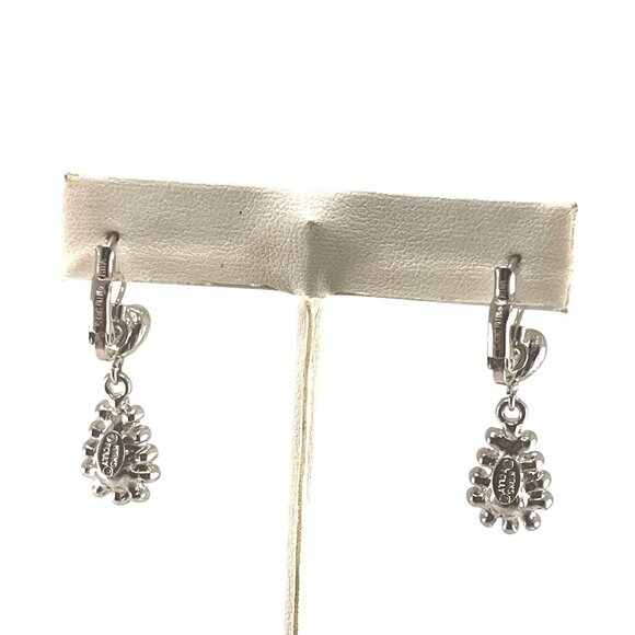 Kirks Folly Swarovski Crystal Leverback Earrings Rainbow Rhinestones Dangle Retr - Picture 8 of 11